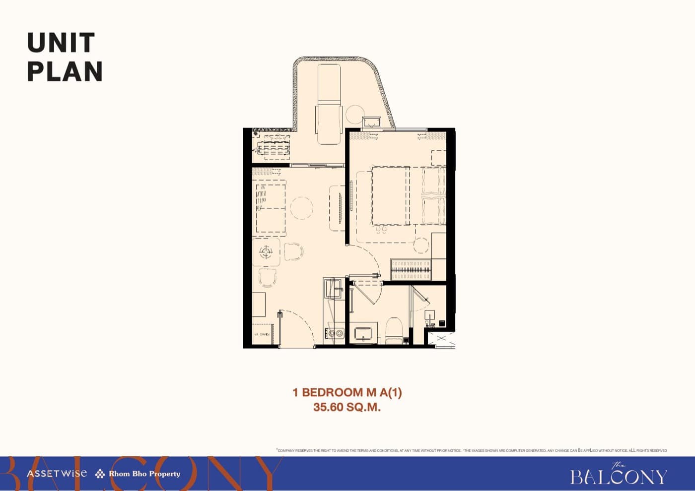1 Bedroom M layout